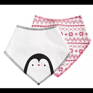 First Impressions 2 pc penguin bandana bib set